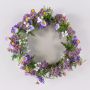 Konstgjord lavendelkrans AJILA, gypsophila, prästkrage, lila, Ø30cm