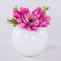 Textilgerbera IMINA i keramikkruka, rosa-lila, 12cm, Ø15cm