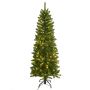 Konstgjord smal julgran ROVANIEMI SPEED, LED-belysning, 195cm, Ø70cm