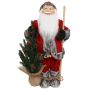 Sankt Nikolaus-figur HENNING, julgran, träpinne, röd-grå, 24x14x45cm