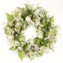 Dekorativ sommarkrans FEDORA, lavendel, lathyrus, vit, Ø30cm