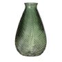Flaskvas NELLOMIO med bladstruktur, glas, grön-klar, 23cm, Ø14cm