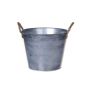 Rund blomkruka BIMETO med handtag, zink, silver, 18,5cm, Ø22,5cm
