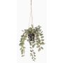 Konstgjord Tradescantia Zebrina hängande blomsterkruka SPROUT i dekorativ kruka, grön, 40cm