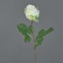 Konstgjord blomma Rose POPI, vit-grön, 55cm, Ø7cm
