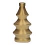 Dekorationsflaska med granmotiv BORLA, glas, mat guld, 10x5,6x20cm