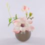 Konstgjord magnolia FEMI i beige keramikkruka, aprikosfärgad, 20cm, Ø17cm