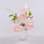 Konstgjord magnolia FEMI i vit keramikkruka, kräm-aprikos, 20cm, Ø17cm