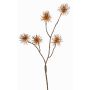 Konstgjord trollhassel-gren NUMBAT med blommor, orange, 70cm, Ø6cm
