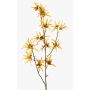 Konstgjord trollhasselgren ORAFA med blommor, ockragul, 80cm, Ø4-8cm