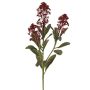 Konstgjord skimmie-gren LAUSANA med blommor, vinröd, 65cm, Ø7cm