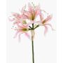 Konstgjord blomma trädgårdsamaryllis KUSTANA, rosa-krämfärgad-grön, 70cm, Ø10-16cm