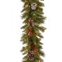 Konstgjord grangirland MARLIES, snötäckt, med frukter, LED-lampor, 275cm, Ø25cm