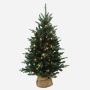 Konstgjord julgran HANKO, LED-lampor, jutesäck, 90cm, Ø60cm
