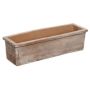 Rektangulär planteringslåda MUNJER i terrakotta, kant, handgjord, patinerad, brun, 62x20x17cm