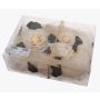 Blomdekoration ZUMA med rosor, blad, pärlor, sisal, krämfärgad, 5cm