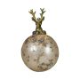 Julgranskula NUMI i glas, hjort, antikguld, Ø10cm