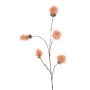 Konstgjord gren av fjäderbuske ELAINA med blommor, persika, 85cm