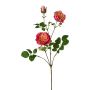 Konstgjord blomkvist med pion KROVEL, korall, 75cm