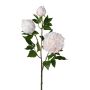 Konstgjord blomstergren med pion CRUNT, vit, 85cm