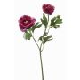 Dekorativ kvist med ranunkel FLORANCE, mörkvioletta, 45cm
