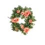 Konstgjord blomkrans med pion SOLANI, tall, laxros-rosa, Ø15cm