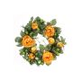 Konstblomsterkrans med pioner SOLANI, tall, orange, Ø15cm