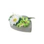 Konstgjord blomsterarrangemang med gerbera, orkidé, ros och lilja ERENE, dekorativ kruka, krämfärgad-grön-rosa, 12cm, Ø25cm