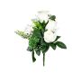 Konstgjord blomsterarrangemang med ros, ranunkel och allium HOKUNA, stödpinne, krämfärgad, 27cm, Ø20cm