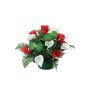 Konstblomsarrangemang med calla och ros VLADICA, dekorativ kruka, röd-vit, 27cm, Ø23cm