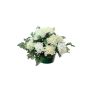 Dekorativt blomsterarrangemang med krysantemum och slöjblomma YASAR, dekorativ kruka, krämfärgad, 25cm, Ø30cm