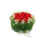 Konstgjord blomsterarrangemang med rosor och gräs HAULANI, röd-vit, 12cm, Ø20cm