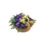 Konstgjord blomsterarrangemang med anemoner och astilbe IGNATIO på fat, lila-gul, 17cm, Ø28cm