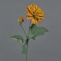 Konstgjord blomkvist, dahlia GINGER, Eco Collection, orange-gul, 60cm, Ø10cm