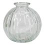 Liten glasflaska KARENAS med räfflor, klar, 8,2cm, Ø8,5cm