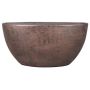 Planteringskruka AGAPE, keramik, oval, med ådring, koppar, 49x20x25cm