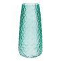 Blomvas AMALFRIED med rombmönster, glas, turkos, 21cm, Ø10cm