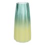 Blomvas AMALFRIED med räfflor, glas, blå-gul, 21cm, Ø10cm