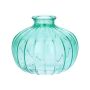 Blomvas ALFHARD, glas med räfflor, turkos-klar, 8,5cm, Ø10,5cm