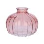 Blomvas ALFHARD, glas med räfflor, gammaldagsrosa-klart, antikrosa-klar, 8,5cm, Ø10,5cm