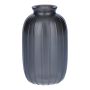 Flaska SILVINA i glas, räfflad, gråmetallic, 12cm, Ø7cm