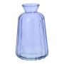 Dekorflaska TATIANA i glas med räfflor, lila-klar, 11cm, Ø6,5cm
