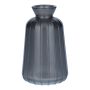 Dekorflaska TATIANA i glas med räfflor, grå metallic, 11cm, Ø6,5cm
