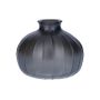 Blomvas ALFHARD, glas med räfflor, gråmetallic, 8,5cm, Ø10,5cm