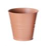 Rund blomkruka MICOLATO med räfflor, zink, terrakotta, 12cm, Ø13,5cm