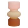 Glasvas NEVOLINKI, rosa-beige-brun-mat, 18cm, Ø10,5cm