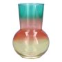 Blomvas NOVANTINO, glas, turkos-rosa-laxros-gul-klar, 17cm, Ø12cm