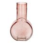 Rund vas ORESTINO i glas, rosa-klar, 14x7,5x22,5cm