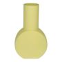 Rund vas ORESTINO i glas, gul-mat, 14x7,5x22,5cm