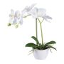 Textil Phalaenopsis-orkidé FUNTIF i melamin-kruka, rötter, vit, 35cm